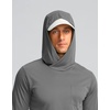 image:imageMens Sun Protection Shirts UPF 50 Long Sleeve Hoodie with 2 Pockets  UV SPF Lightweight Fishing Hiking Rash Guard Breathable Cool ShirtDark Grey
