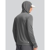 image:imageMens Sun Protection Shirts UPF 50 Long Sleeve Hoodie with 2 Pockets  UV SPF Lightweight Fishing Hiking Rash Guard Breathable Cool ShirtDark Grey