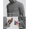 image:imageMens Sun Protection Shirts UPF 50 Long Sleeve Hoodie with 2 Pockets  UV SPF Lightweight Fishing Hiking Rash Guard Breathable Cool ShirtDark Grey