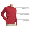 image:imageMens Sun Protection Shirts UPF 50 Long Sleeve Hoodie with 2 Pockets  UV SPF Lightweight Fishing Hiking Rash Guard Breathable Cool ShirtDark Red