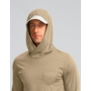 image:imageMens Sun Protection Shirts UPF 50 Long Sleeve Hoodie with 2 Pockets  UV SPF Lightweight Fishing Hiking Rash Guard Breathable Cool ShirtKhaki