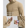 image:imageMens Sun Protection Shirts UPF 50 Long Sleeve Hoodie with 2 Pockets  UV SPF Lightweight Fishing Hiking Rash Guard Breathable Cool ShirtKhaki