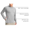 image:imageMens Sun Protection Shirts UPF 50 Long Sleeve Hoodie with 2 Pockets  UV SPF Lightweight Fishing Hiking Rash Guard Breathable Cool ShirtLight Grey