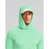 image:imageMens Sun Protection Shirts UPF 50 Long Sleeve Hoodie with 2 Pockets  UV SPF Lightweight Fishing Hiking Rash Guard Breathable Cool ShirtMint Green