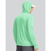 image:imageMens Sun Protection Shirts UPF 50 Long Sleeve Hoodie with 2 Pockets  UV SPF Lightweight Fishing Hiking Rash Guard Breathable Cool ShirtMint Green