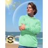 image:imageMens Sun Protection Shirts UPF 50 Long Sleeve Hoodie with 2 Pockets  UV SPF Lightweight Fishing Hiking Rash Guard Breathable Cool ShirtMint Green