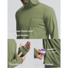 image:imageMens Sun Protection Shirts UPF 50 Long Sleeve Hoodie with 2 Pockets  UV SPF Lightweight Fishing Hiking Rash Guard Breathable Cool ShirtOlive