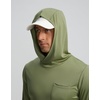 image:imageMens Sun Protection Shirts UPF 50 Long Sleeve Hoodie with 2 Pockets  UV SPF Lightweight Fishing Hiking Rash Guard Breathable Cool ShirtOlive