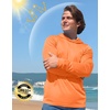 image:imageMens Sun Protection Shirts UPF 50 Long Sleeve Hoodie with 2 Pockets  UV SPF Lightweight Fishing Hiking Rash Guard Breathable Cool ShirtOrange