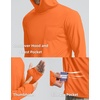 image:imageMens Sun Protection Shirts UPF 50 Long Sleeve Hoodie with 2 Pockets  UV SPF Lightweight Fishing Hiking Rash Guard Breathable Cool ShirtOrange