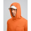 image:imageMens Sun Protection Shirts UPF 50 Long Sleeve Hoodie with 2 Pockets  UV SPF Lightweight Fishing Hiking Rash Guard Breathable Cool ShirtOrange
