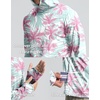 image:imageMens Sun Protection Shirts UPF 50 Long Sleeve Hoodie with 2 Pockets  UV SPF Lightweight Fishing Hiking Rash Guard Breathable Cool ShirtPink Coconut Tree