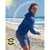 image:imageMens Sun Protection Shirts UPF 50 Long Sleeve Hoodie with 2 Pockets  UV SPF Lightweight Fishing Hiking Rash Guard Breathable Cool ShirtRoyal Blue