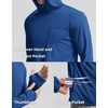 image:imageMens Sun Protection Shirts UPF 50 Long Sleeve Hoodie with 2 Pockets  UV SPF Lightweight Fishing Hiking Rash Guard Breathable Cool ShirtRoyal Blue