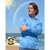 image:imageMens Sun Protection Shirts UPF 50 Long Sleeve Hoodie with 2 Pockets  UV SPF Lightweight Fishing Hiking Rash Guard Breathable Cool ShirtSky Blue