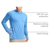 image:imageMens Sun Protection Shirts UPF 50 Long Sleeve Hoodie with 2 Pockets  UV SPF Lightweight Fishing Hiking Rash Guard Breathable Cool ShirtSky Blue