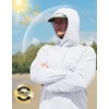 image:imageMens Sun Protection Shirts UPF 50 Long Sleeve Hoodie with 2 Pockets  UV SPF Lightweight Fishing Hiking Rash Guard Breathable Cool ShirtWhite