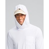 image:imageMens Sun Protection Shirts UPF 50 Long Sleeve Hoodie with 2 Pockets  UV SPF Lightweight Fishing Hiking Rash Guard Breathable Cool ShirtWhite