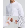 image:imageMens Sun Protection Shirts UPF 50 Long Sleeve Hoodie with 2 Pockets  UV SPF Lightweight Fishing Hiking Rash Guard Breathable Cool ShirtWhite