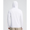 image:imageMens Sun Protection Shirts UPF 50 Long Sleeve Hoodie with 2 Pockets  UV SPF Lightweight Fishing Hiking Rash Guard Breathable Cool ShirtWhite