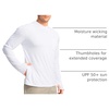 image:imageMens Sun Protection Shirts UPF 50 Long Sleeve Hoodie with 2 Pockets  UV SPF Lightweight Fishing Hiking Rash Guard Breathable Cool ShirtWhite