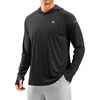 image:imageMens Sun Protection Hoodie Shirts Long Sleeve UPF 50 Swim Shirts  Fishing Rash Guard Quick Dry Breathable Lightweight Moisturewicking Thumbhole Cuffs Hooded Reflective Design HikingBlack