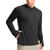 image:imageMens Sun Protection Shirts UPF 50 Long Sleeve Hoodie with 2 Pockets  UV SPF Lightweight Fishing Hiking Rash Guard Breathable Cool ShirtBlack