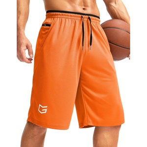 image:imageG Gradual Mens Long Basketball Shorts with Zipper Pocket 911 Quick Dry Gym Shorts Lightweight Athletic Shorts for MenOrange