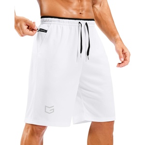 image:imageG Gradual Mens Long Basketball Shorts with Zipper Pocket 911 Quick Dry Gym Shorts Lightweight Athletic Shorts for MenWhite