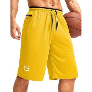 image:imageG Gradual Mens Long Basketball Shorts with Zipper Pocket 911 Quick Dry Gym Shorts Lightweight Athletic Shorts for MenYellow