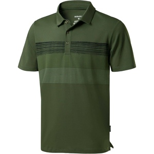 image:imageMens Golf Polo Shirts Dry Fit Moisture Wicking Performance Short Sleeve  Regular Fit 3 Button Collared Shirts Sun Protection Lightweight Breathable Pique Fabric Athletic Work Smart Casual PoloBdark Green Stripe