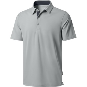 image:imageMens Golf Polo Shirts Dry Fit Moisture Wicking Performance Short Sleeve  Regular Fit 3 Button Collared Shirts Sun Protection Lightweight Breathable Pique Fabric Athletic Work Smart Casual PoloAgrey
