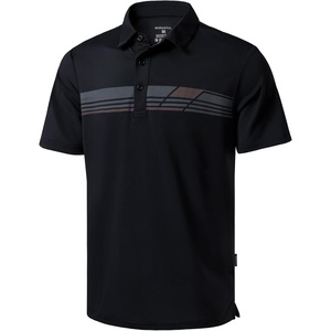 image:imageMens Golf Polo Shirts Dry Fit Moisture Wicking Performance Short Sleeve  Regular Fit 3 Button Collared Shirts Sun Protection Lightweight Breathable Pique Fabric Athletic Work Smart Casual PoloBblack Parallelogram