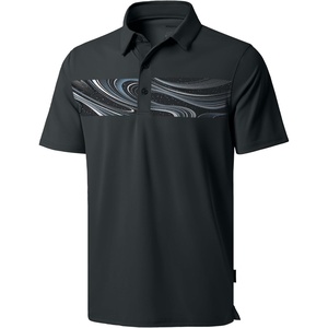 image:imageMens Golf Polo Shirts Dry Fit Moisture Wicking Performance Short Sleeve  Regular Fit 3 Button Collared Shirts Sun Protection Lightweight Breathable Pique Fabric Athletic Work Smart Casual PoloBlack Galaxy