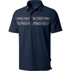 image:imageMens Golf Polo Shirts Dry Fit Moisture Wicking Performance Short Sleeve  Regular Fit 3 Button Collared Shirts Sun Protection Lightweight Breathable Pique Fabric Athletic Work Smart Casual PoloNavy Flower