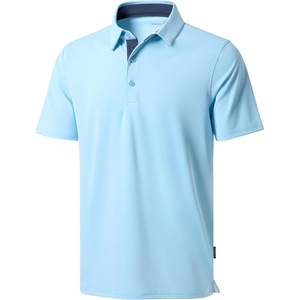 image:imageMens Golf Polo Shirts Dry Fit Moisture Wicking Performance Short Sleeve  Regular Fit 3 Button Collared Shirts Sun Protection Lightweight Breathable Pique Fabric Athletic Work Smart Casual PoloAlight Blue