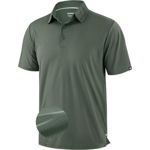 image:imageMens Golf Shirt Grid Lightweight Short Sleeve Dry Fit Collared Polo Shirts  Moisture Wicking BreathablePerformance Athletic Polo Shirts for MenAsh Green