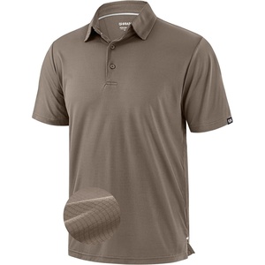 image:imageMens Golf Shirt Grid Lightweight Short Sleeve Dry Fit Collared Polo Shirts  Moisture Wicking BreathablePerformance Athletic Polo Shirts for MenBrown