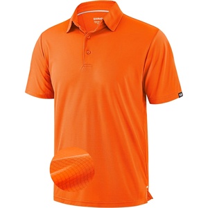 image:imageMens Golf Shirt Grid Lightweight Short Sleeve Dry Fit Collared Polo Shirts  Moisture Wicking BreathablePerformance Athletic Polo Shirts for MenFluorescent Orange