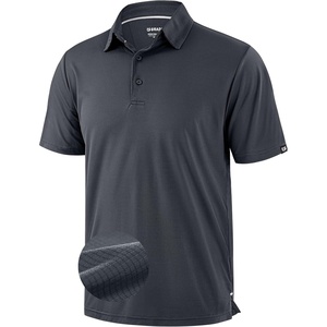 image:imageMens Golf Shirt Grid Lightweight Short Sleeve Dry Fit Collared Polo Shirts  Moisture Wicking BreathablePerformance Athletic Polo Shirts for MenIron Grey