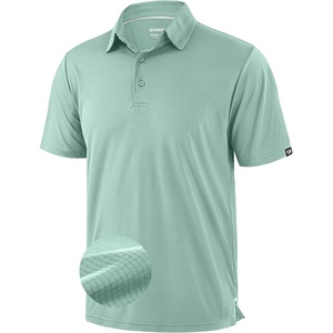 image:imageMens Golf Shirt Grid Lightweight Short Sleeve Dry Fit Collared Polo Shirts  Moisture Wicking BreathablePerformance Athletic Polo Shirts for MenLight Pea Green