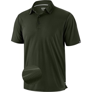 image:imageMens Golf Shirt Grid Lightweight Short Sleeve Dry Fit Collared Polo Shirts  Moisture Wicking BreathablePerformance Athletic Polo Shirts for MenOlive Green