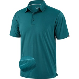 image:imageMens Golf Shirt Grid Lightweight Short Sleeve Dry Fit Collared Polo Shirts  Moisture Wicking BreathablePerformance Athletic Polo Shirts for MenPeacock Green