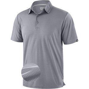 image:imageMens Golf Shirt Grid Lightweight Short Sleeve Dry Fit Collared Polo Shirts  Moisture Wicking BreathablePerformance Athletic Polo Shirts for MenSilver Grey