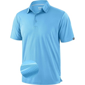 image:imageMens Golf Shirt Grid Lightweight Short Sleeve Dry Fit Collared Polo Shirts  Moisture Wicking BreathablePerformance Athletic Polo Shirts for MenSky Blue